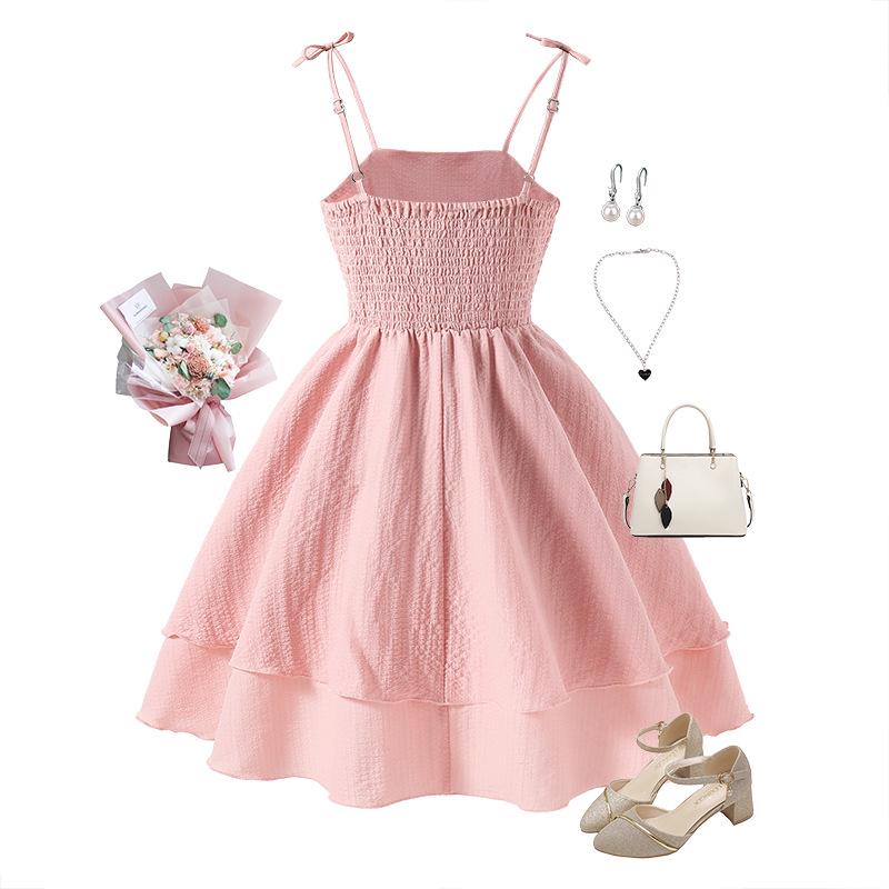 Girls' 2025 Spring/Summer Sling Princess Dress - European & American Style