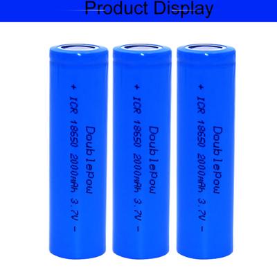 Doublepow 2 uds 18650 3,7 V batería recargable de iones de litio batería de alta capacidad para linterna