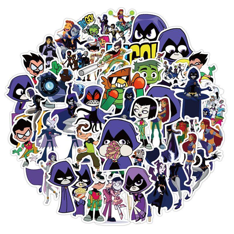 Vibrant 50pcs Teen Titans Go Sticker Set For Personalizing Luggage And Bikes