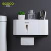 Bathroom roll paper towel holder, no-drill wall-mounted toilet paper and wet wipes storage box, disposable face towel rack