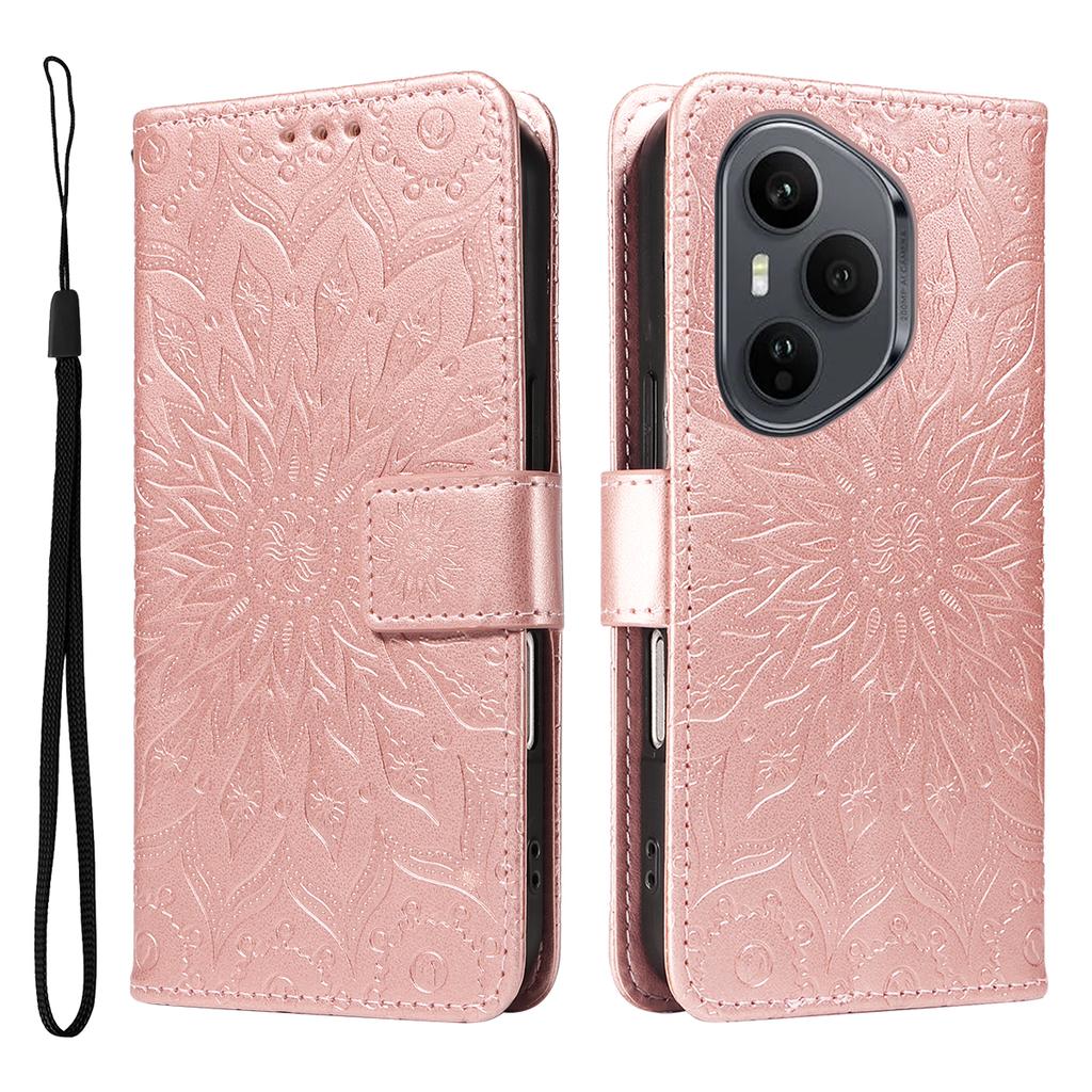 For Honor 400 Pro 5G (Global) Leather Wallet Case Sunflower Imprinted Phone Cover