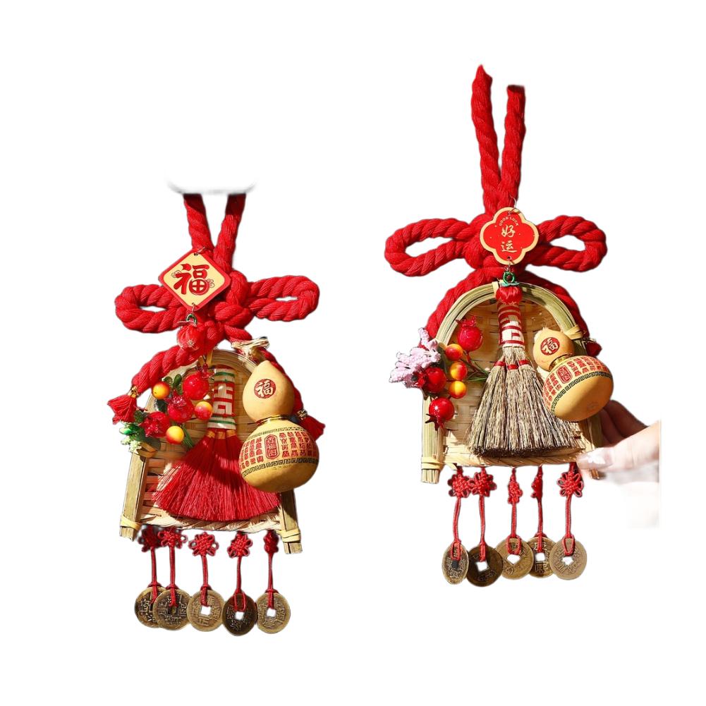 Chinese New Year Handmade Horse Pendant Red Knot Decoration for Spring Festival Hanging Ornament Featuring Good Fortune Symbols