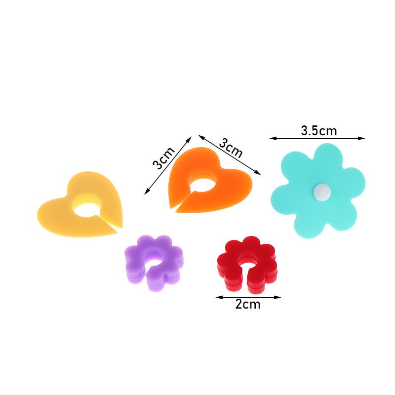 12Pcs Heart Flowers Silicone Wine Glass Markers Juice Champagne Cup Goblet Label Mug Tag Bar Wedding Identification Party Tools