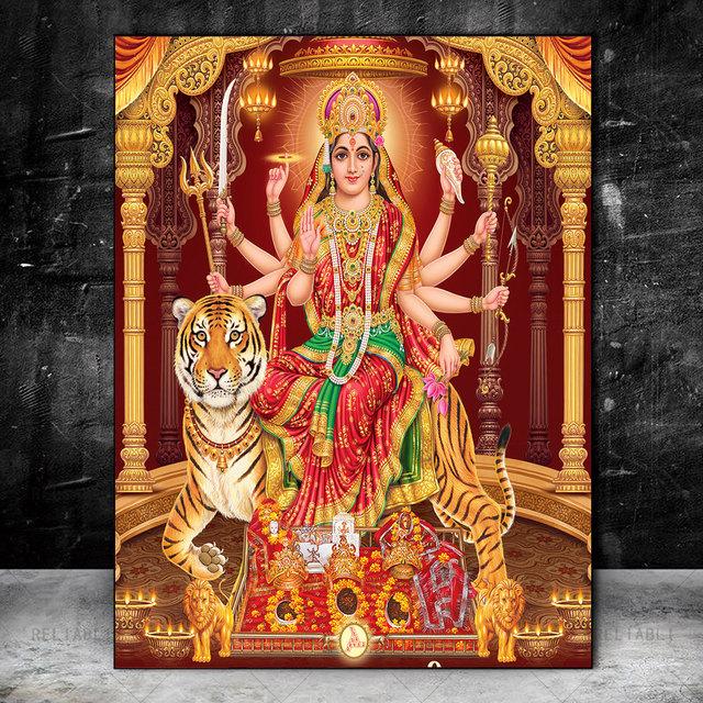 Índia hindu ouro ganesha templo elefante deus pintura em tela hinduísmo cartazes impressões religião arte da parede sala de estar decoração da parede