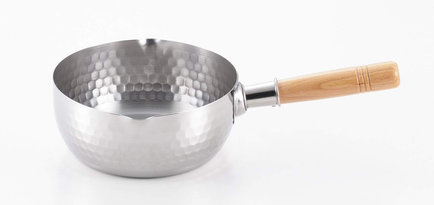 

Nichi Nichi Dogu Induction Yukihira Stainless Made in with Graduations One-Handed Pot, Compatible, Pot, Steel, Japan, 18cm, Double-Ended,