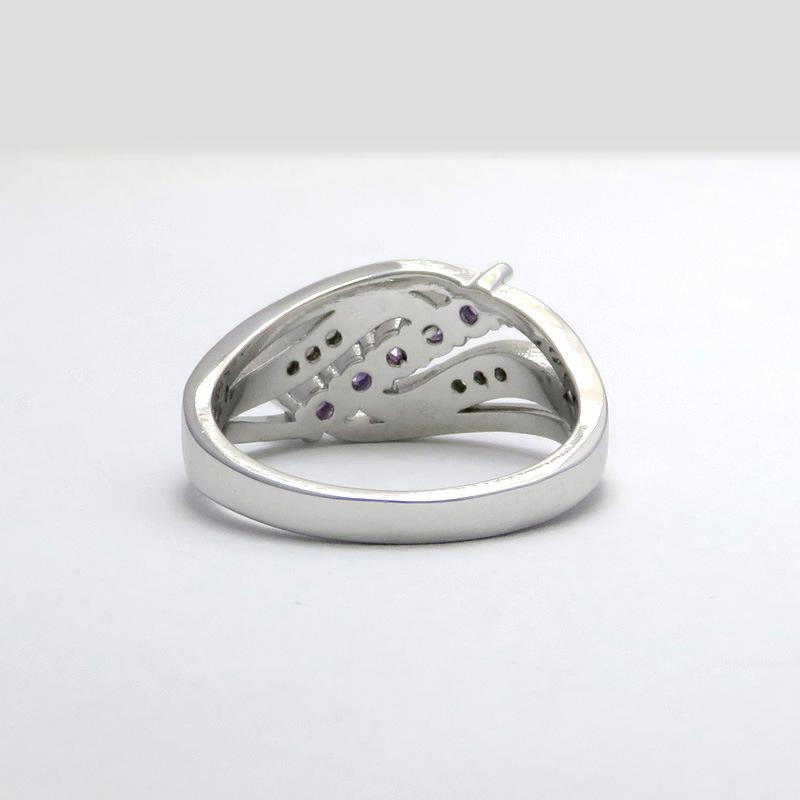 Lindon Classic Copper Alloy Zircon Ring Ladies Jewelry Wedding Promise Party Gift