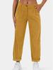 2024 Women's High Waist Casual Corduroy Pants - Solid Color, Loose Fit, Straight Leg