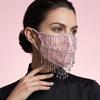 Strass Damen Schleier Maske Atmungsaktives Netz Quastenmaske Elegante Cosplay Maske Kostümzubehör