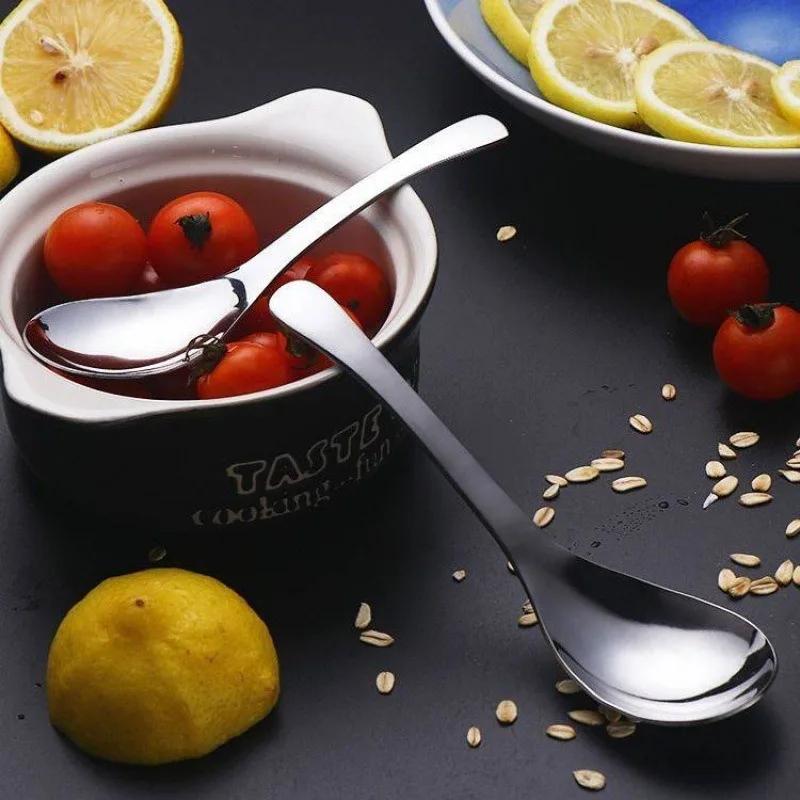 6/1Pcs Stainless Steel Spoon Thicken Soup Spoons for Pot Scoops Colander Home Multipurpose Kitchen Tableware Cooking Tools