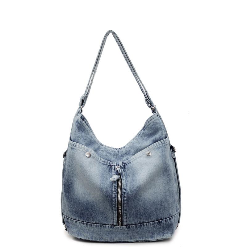 Denim Bag Casual Women's Bag Large-capacity Retro Tote Bag Soft Bag Fashionable Single-shoulder Crossbody Bag