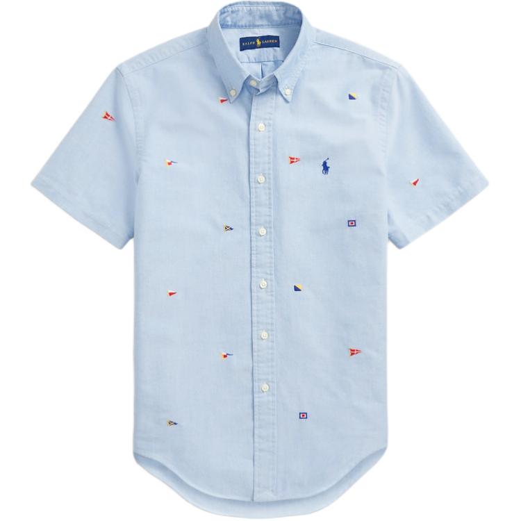 

Рубашка поло Ralph Lauren с вышивкой логотипа маленькой лошади, оксфордская, с коротким рукавом, мужская, синяя, MNPOWOV1N820317-400 XL