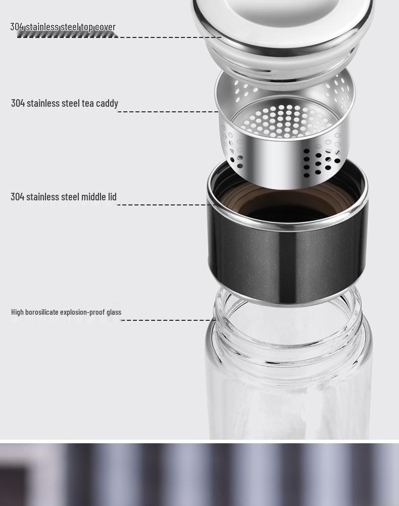 Mini Teacup with Double Layer Insulation and Tea-Water Separation – Portable Travel Glass