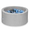Dry Pool 90x40 Corduroy Gray 300 Balls: Transparent, Pearl, Silver, Light Blue