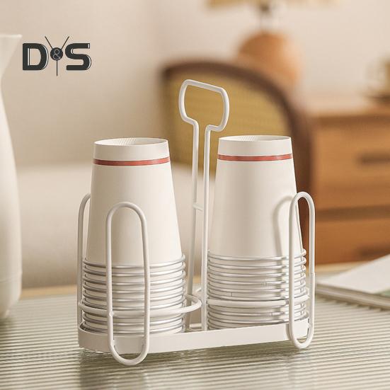 Disposable Cup Holder Paper Cup Dispenser Iron Art Durable Cup Storage Rack for Countertops Kitchen Coffee Stations Multifunctional Cup Organizer