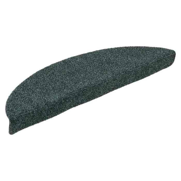 VidaXL Tapis d'escalier autocollants 15 pièces 56 x 17 x 3 cm Vert Demi-rond 322358