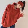 Zipper High Collar Solid Color Pullover Long Sleeve Autumn and Winter Bottoming Shirt Sweatshirt Fashionable Casual Top