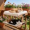 Recliner Cat Paw Board Adjustable Cat Window Perch Cushion Detachable Cat Hammock Wooden Frame Cat Perch Hammock Bedroom