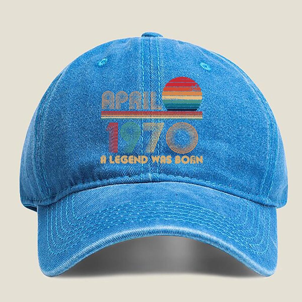 April 1970 Legend Born Fashion Washed Baseball Cap Hat Outdoor Activities
