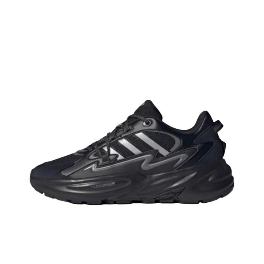 Adidas Ozwave Surge Comfortable Non-Slip Wear-Resistant Low-Top Dad Shoes Unisex Sneakers Black Silver JR3184