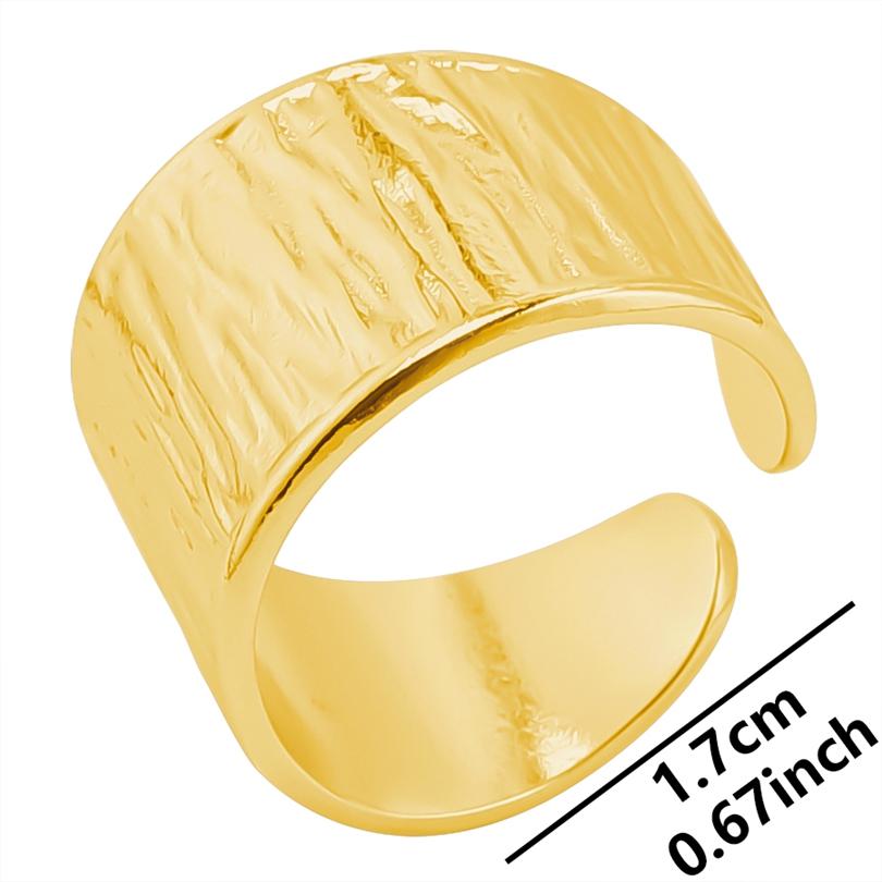 1/5Ppcs/Lot Real Gold Plated Stainless Steel Rings For Women Men Accessories Open Adjsutable Chunky Butterfly Heart Ring Anillos