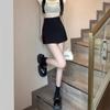 2024 Summer Black A-Line High Waist Skort - Slimming Design for Women