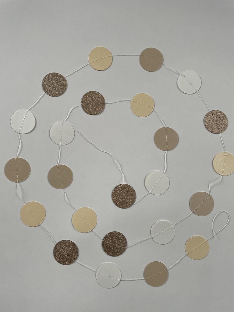 2m Green, Gold & Brown Round Paper Garland for Birthday or Wedding Decor