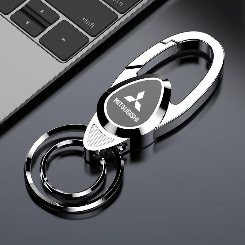 New Metal Car Emblem Keychain Anti-loss Keyring Interior Accessories For Mitsubishi Ralliart 2010 2022 Lancer Ralli Art 9 10 Asx RO4