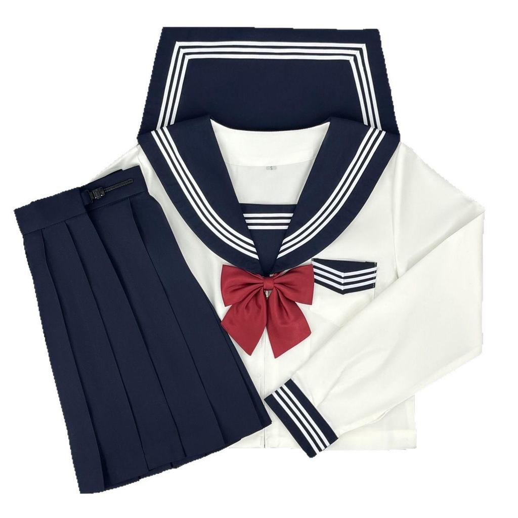Authentic Japanese School Style White Sailor Suit for Graduation & Performance
