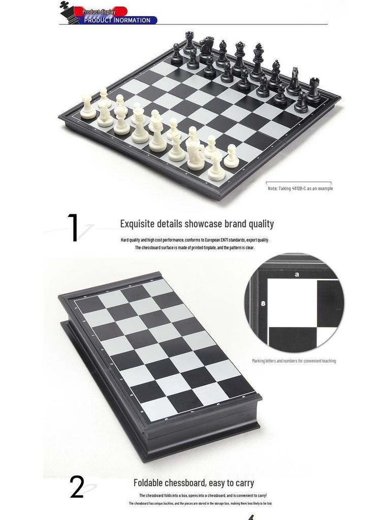 AIA UB Magnetic Folding Chess Set - Classic Educational Family Toy for Kids