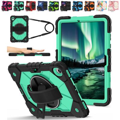Heavy Defense Armor ProtectiveTablet Case For Samsung S11 S10 S9 FE A11 A9 Plus A7 Lite with Lanyard Thick Shockproof with Rotating Kickstand Cover