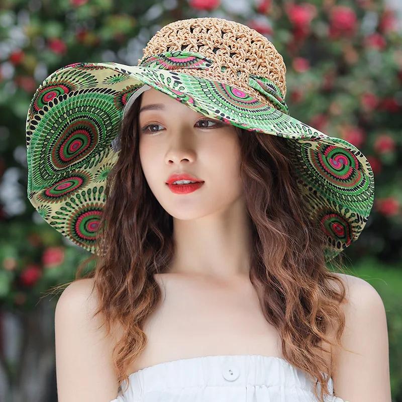 Summer Women's Dayan Sunscreen and Sunshade Fishing Hat Ethnic Style Grass Hat UV Protection Beach Hat 2025 New Gift