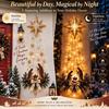 Weihnachts-Magie-Pfad Wandleuchte - LED leuchtende Weihnachtsszene Wanddekoration, Weihnachtsmann Schlitten Rentier Hängedekoration für Party