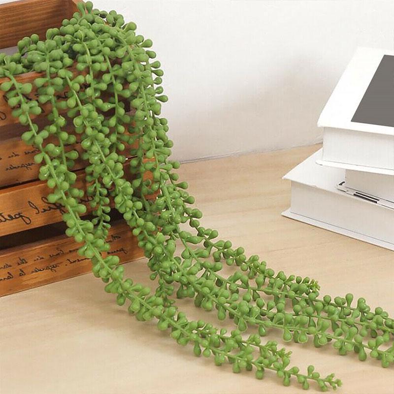 Home Décor 2x Artificial Wall Hanging String of Pearls Plants Fake