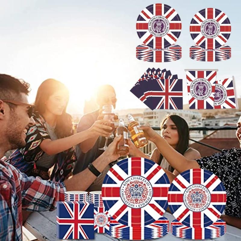 König Karl III. Union Jack Einweg-Partyzubehör für Geburtstagsfeier