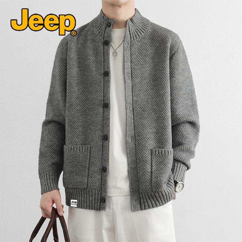 JEEP Men's V-Neck Knit Cardigan Sweater