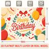 Party Backdrop Flat Balloons Flowers Multi Layered Celebrations Photo Booth Background Front Door Decor