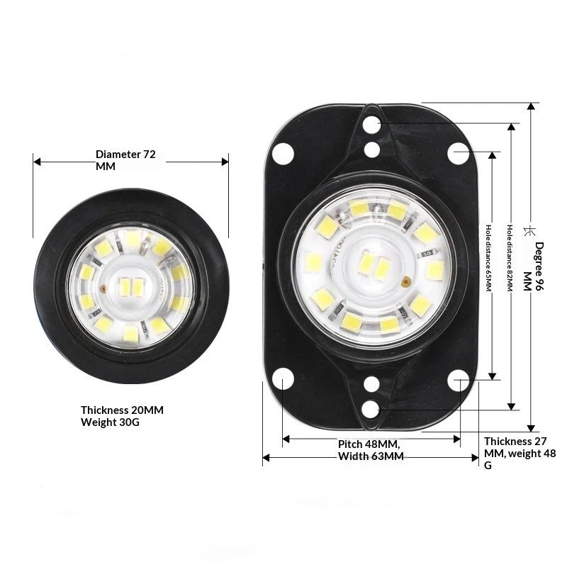 12V 24V LED Truck Side Marker Light Waterproof Clearance Indicator Exterior Lighting for Trailer Van Lorry Cargo Safety