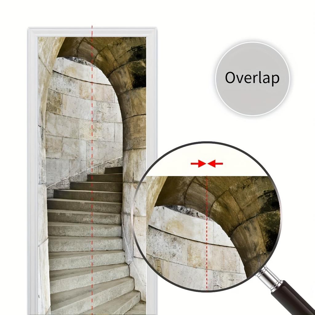 3D abnehmbare Simulation Treppe Stein Höhle Tür Aufkleber Landschaft große Haustür dekorative Aufkleber, Schlafzimmer Wohnzimmer