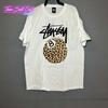 Vintage Neues Stussy Weißes Gepardenmuster 8 Ball T-Shirt Größe L Unisex T-Shirt