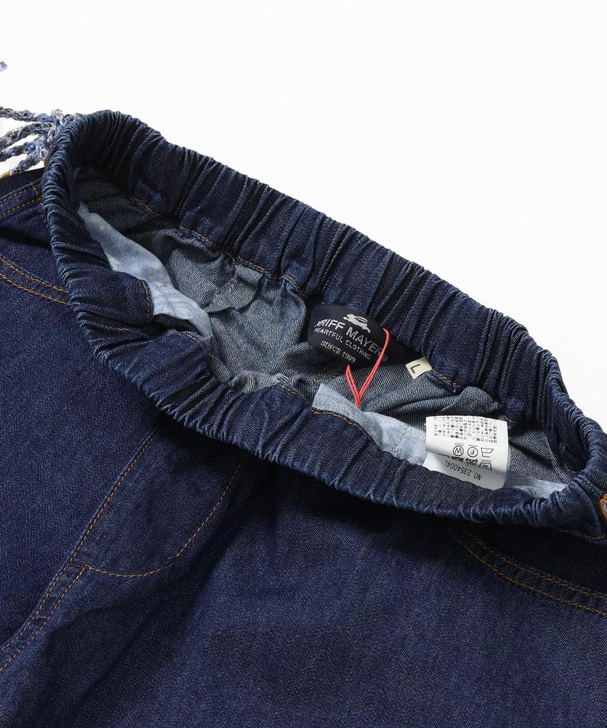 Cliff Mayer Medium Drawstring Denim Dark Blue Women's Pants,