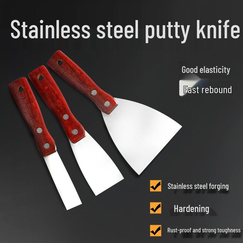 Stainless Steel Anti-Slip Plastering & Putty Knife with Plastic Handle
