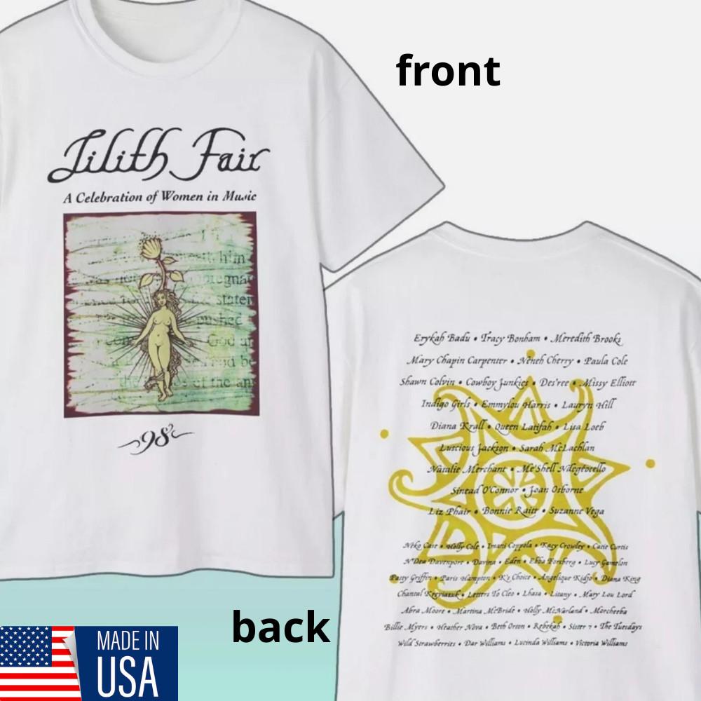 Rare Vintage 1998 Lilith Fair Shirt Double Sided - Lilith Fair 1998 Tour Shirt M