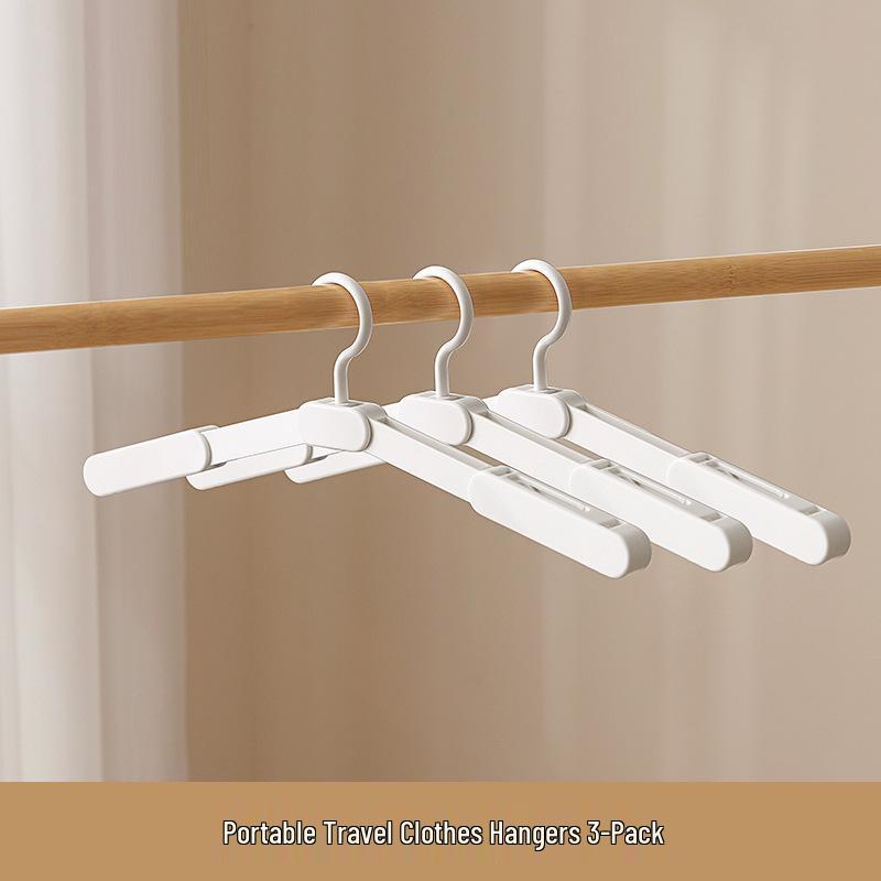 Portable Folding Travel Clothes Rack - Telescopic No-Punch Hanger for Indoor Drying