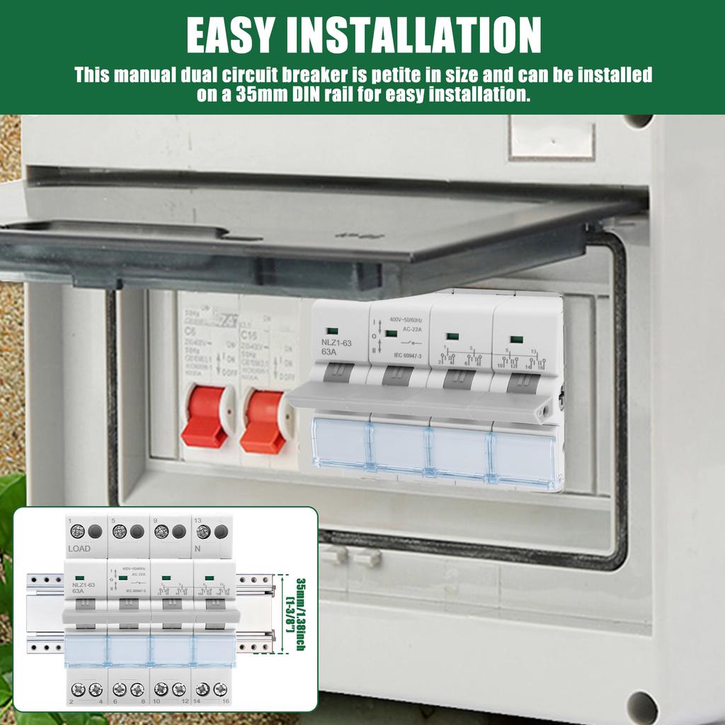 Din Rail MTS Dual Power Manual Isolator Transfer Switch Modular Changeover High-end Models Switch Interlock Circuit Breaker 4P