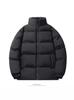 Men's Unisex Stand Collar Cotton Jacket - Solid Color, Warm, Thick, Plus Size, Trendy Autumn/Winter Coat