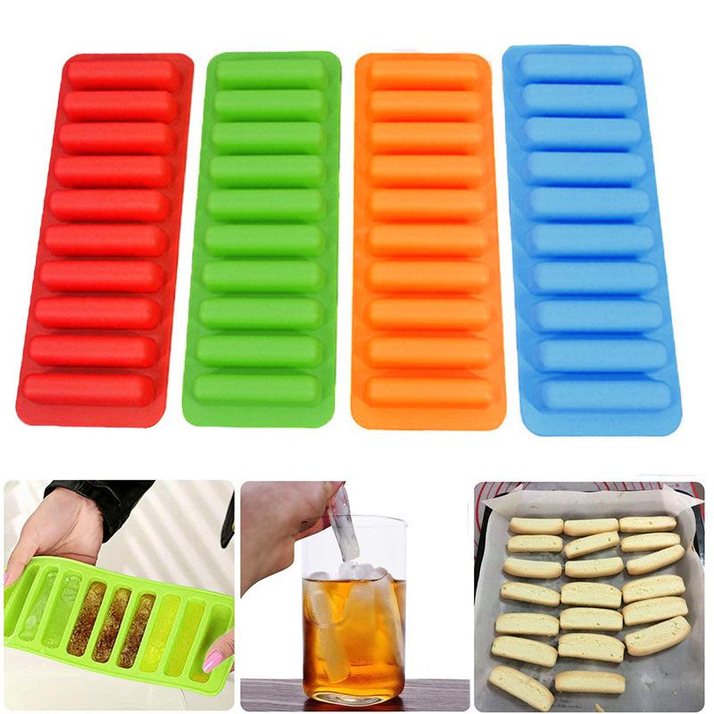 10-Slot Silicone Mold for Ice, Cookies, & Chocolate Bars