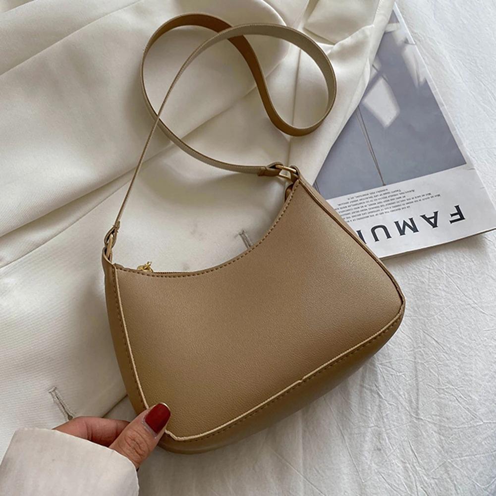 New fashion female bags retro solid color plutonium leather shoulder axillary casual female  bags