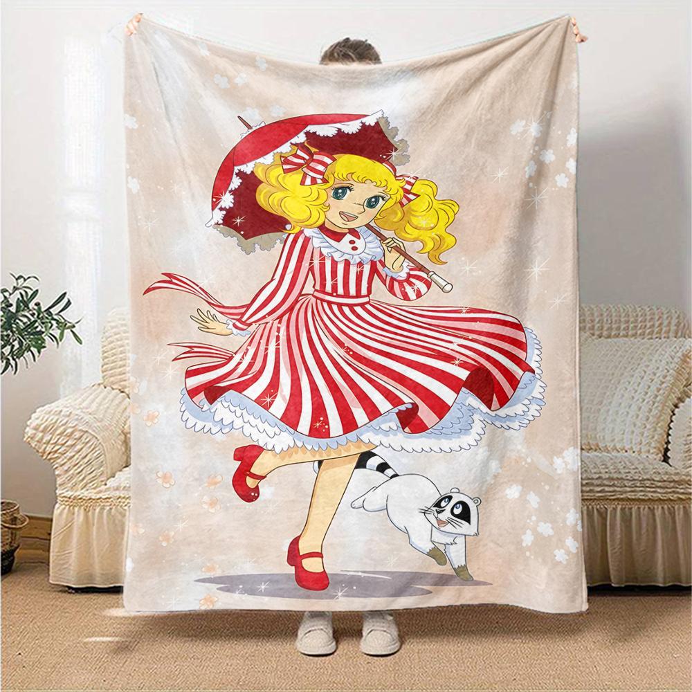 1pc Candy Candy2 Blanket, Gift, for Men and Women, Soft Blanket, Good for Sofa Bed Couch Travel, Lightweight Flannel Blanket