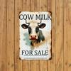 Vintage Metal Tin Sign Cow Milk Durable Material Rustic Design for Home Decor Suitable for Kitchen Bedroom Bar Patio