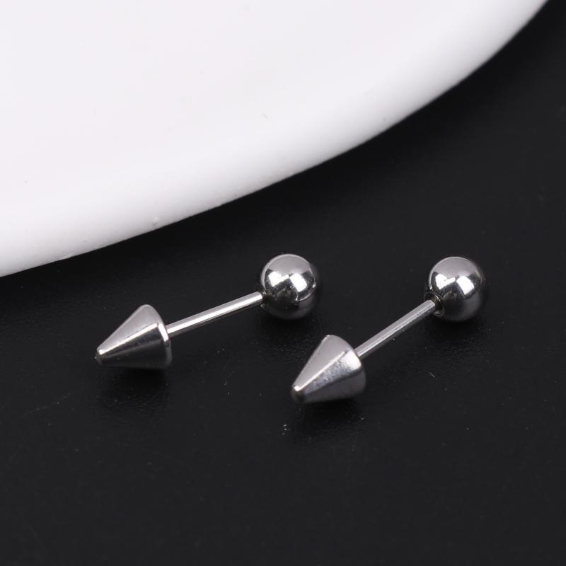 Demon Pointed Cone Cartilage Earring Punk Style Stud 316L Stainless Steel Fashion for Hip Hop Rock Parties